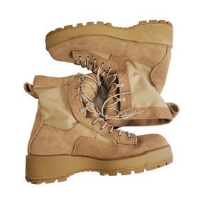 Wellco Military Combat Lace Up 6.5W‎ Tan Leather Hot Boots Chunky